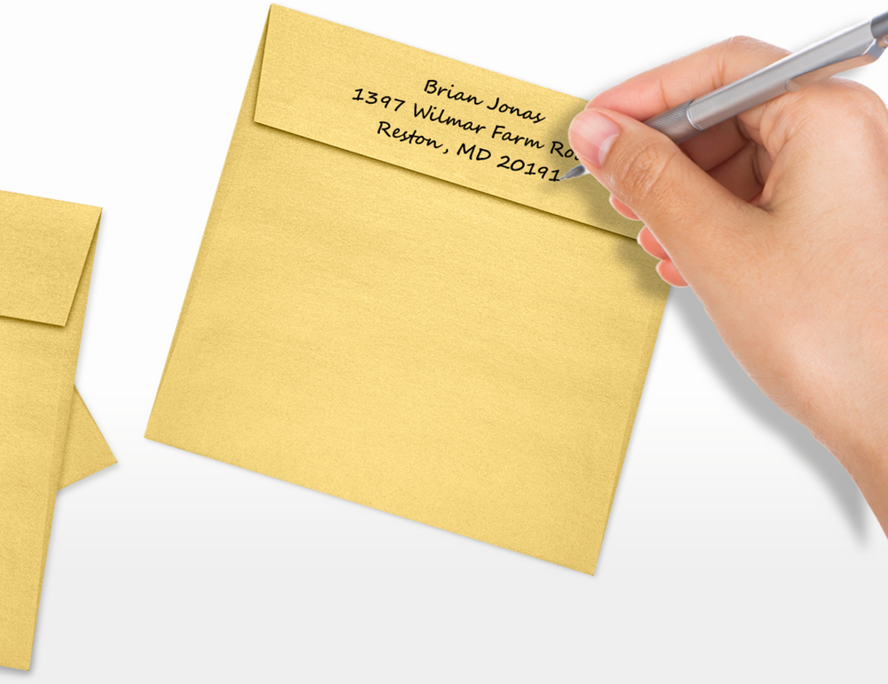 Gold Metallic 32lb 5 1/2 x 5 1/2 Square Envelopes with Peel & Seal