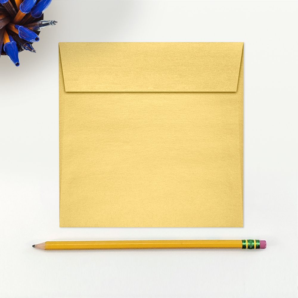 Gold Metallic 32lb 5 1/2 x 5 1/2 Square Envelopes with Peel & Seal