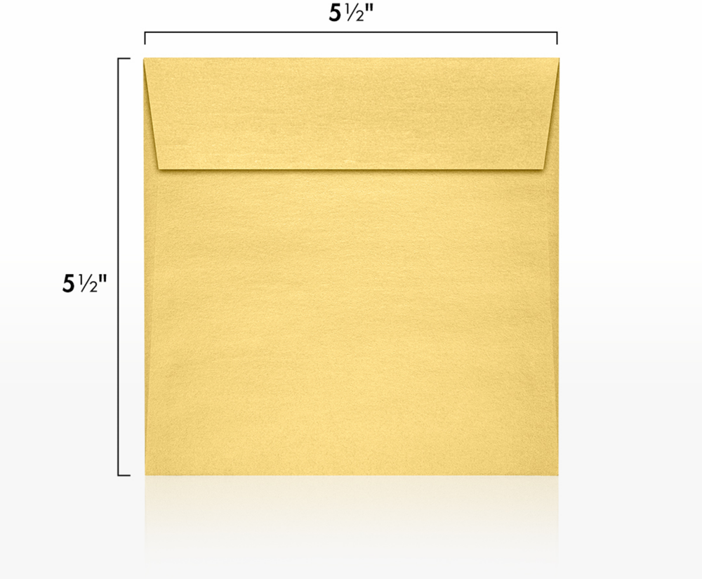 Gold Metallic 32lb 5 1/2 x 5 1/2 Square Envelopes with Peel & Seal