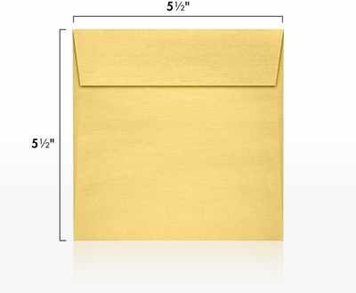 Gold Metallic 32lb 5 1/2 x 5 1/2 Square Envelopes with Peel & Seal