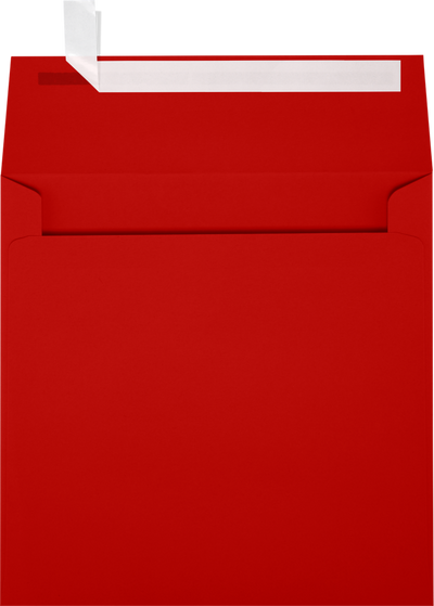 Red 24lb 5 1/2 x 5 1/2 Square Envelopes with Peel & Seal