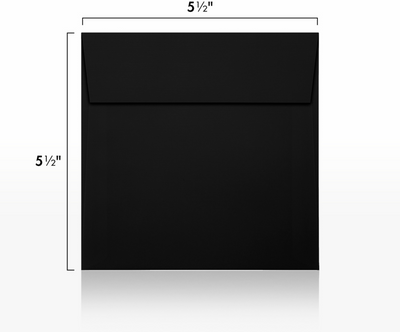Black Linen 32lb 5 1/2 x 5 1/2 Square Envelopes with Peel & Seal