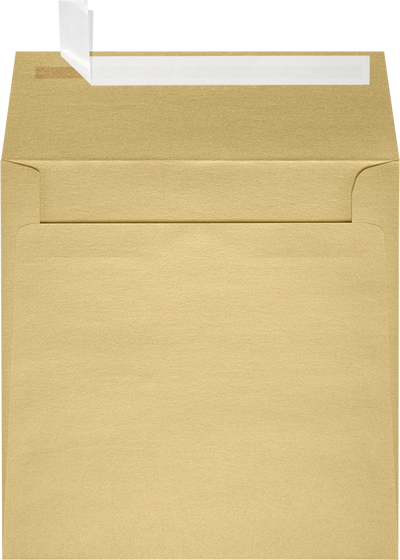 Light Gold Blonde Metallic 32lb 5 1/2 x 5 1/2 Square Envelopes with Peel & Seal