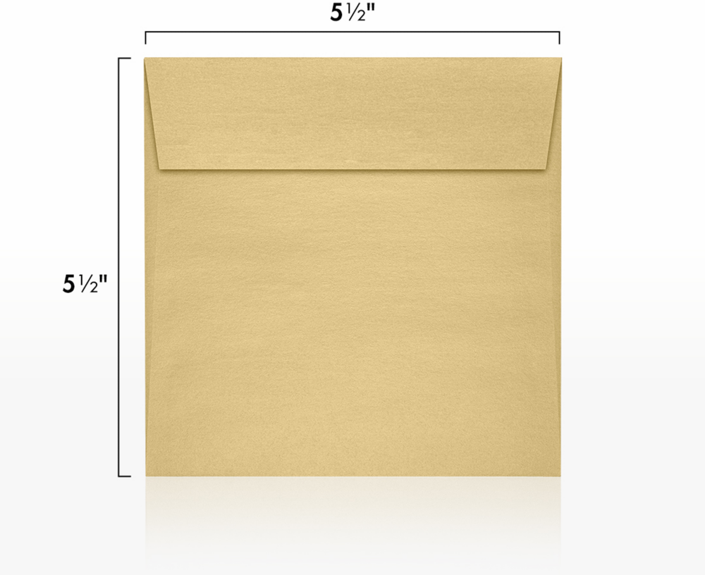 Light Gold Blonde Metallic 32lb 5 1/2 x 5 1/2 Square Envelopes with Peel & Seal
