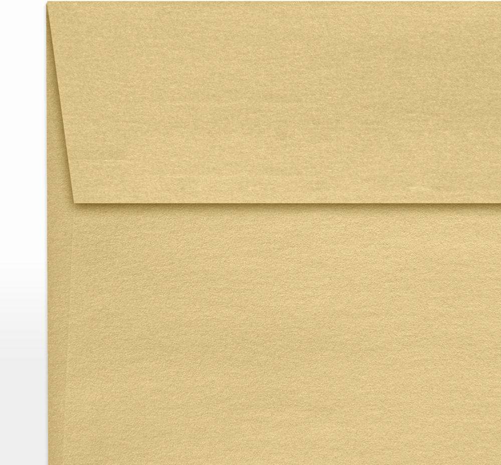 Light Gold Blonde Metallic 32lb 5 1/2 x 5 1/2 Square Envelopes with Peel & Seal