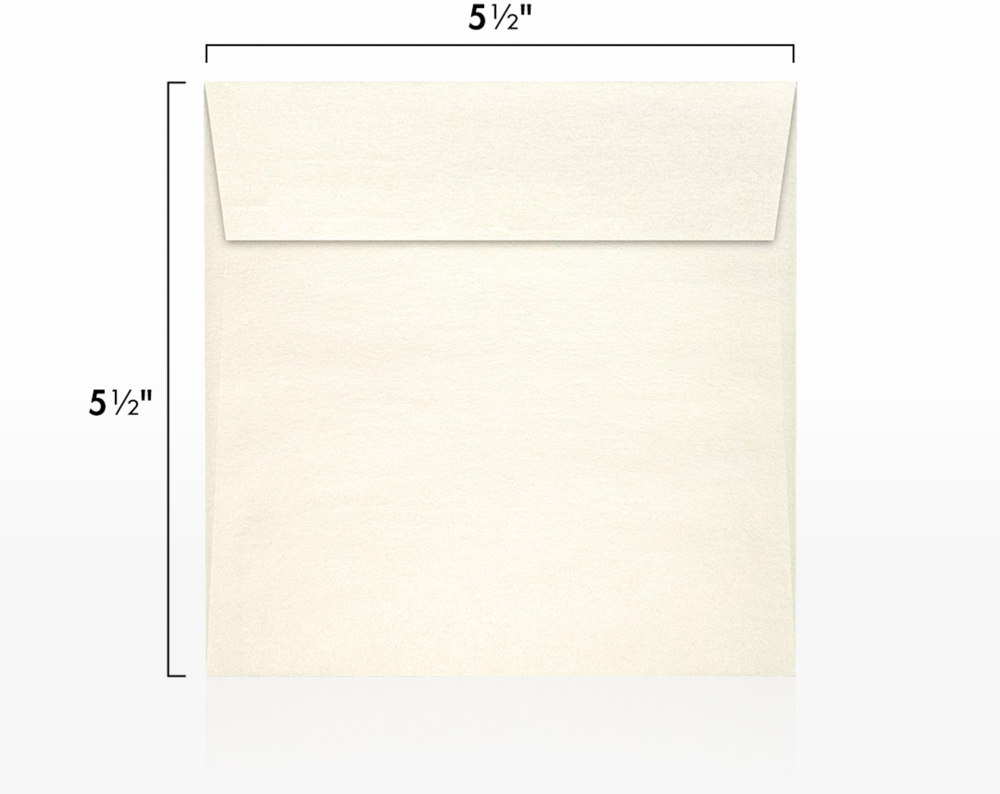 Champagne Ivory Metallic 32lb 5 1/2 x 5 1/2 Square Envelopes with Peel & Seal