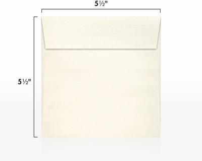 Champagne Ivory Metallic 32lb 5 1/2 x 5 1/2 Square Envelopes with Peel & Seal
