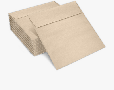 Light Brown Taupe Metallic 32lb 5 1/2 x 5 1/2 Square Envelopes with Peel & Seal
