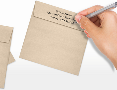 Light Brown Taupe Metallic 32lb 5 1/2 x 5 1/2 Square Envelopes with Peel & Seal