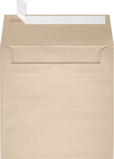 Light Brown Taupe Metallic 32lb 5 1/2 x 5 1/2 Square Envelopes with Peel & Seal