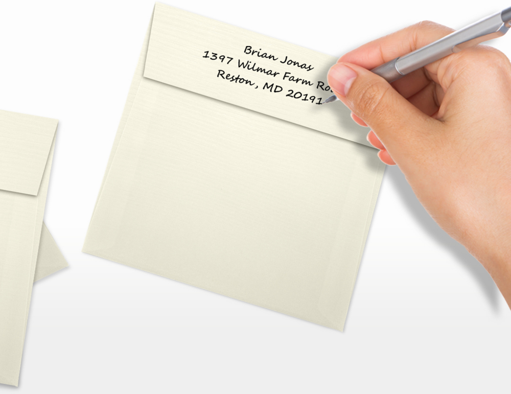 Natural Linen 32lb 5 1/2 x 5 1/2 Square Envelopes with Peel & Seal