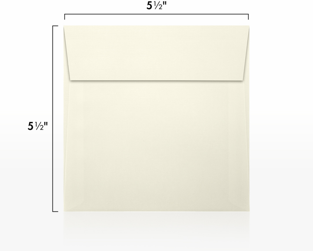 Natural Linen 32lb 5 1/2 x 5 1/2 Square Envelopes with Peel & Seal