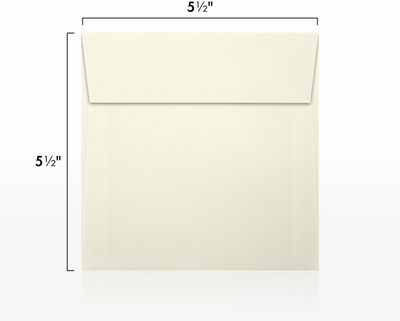 Natural Linen 32lb 5 1/2 x 5 1/2 Square Envelopes with Peel & Seal