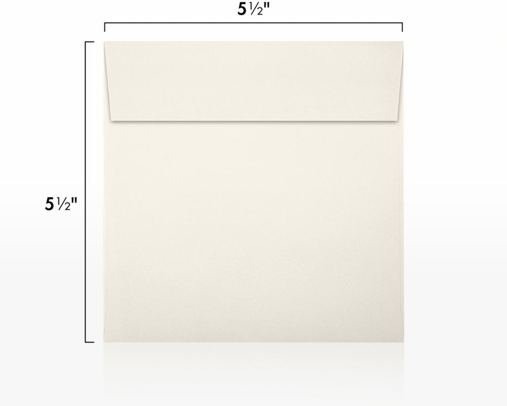 Natural Recycled 32lb 5 1/2 x 5 1/2 Square Envelopes with Peel & Seal