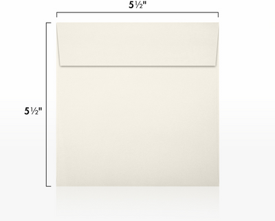 Natural Recycled 32lb 5 1/2 x 5 1/2 Square Envelopes with Peel & Seal
