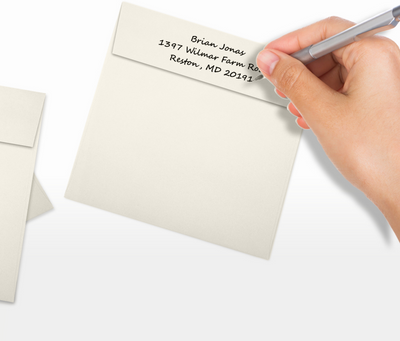 Natural Recycled 32lb 5 1/2 x 5 1/2 Square Envelopes with Peel & Seal