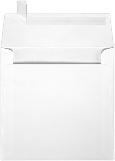 White Linen 32lb 5 1/2 x 5 1/2 Square Envelopes with Peel & Seal