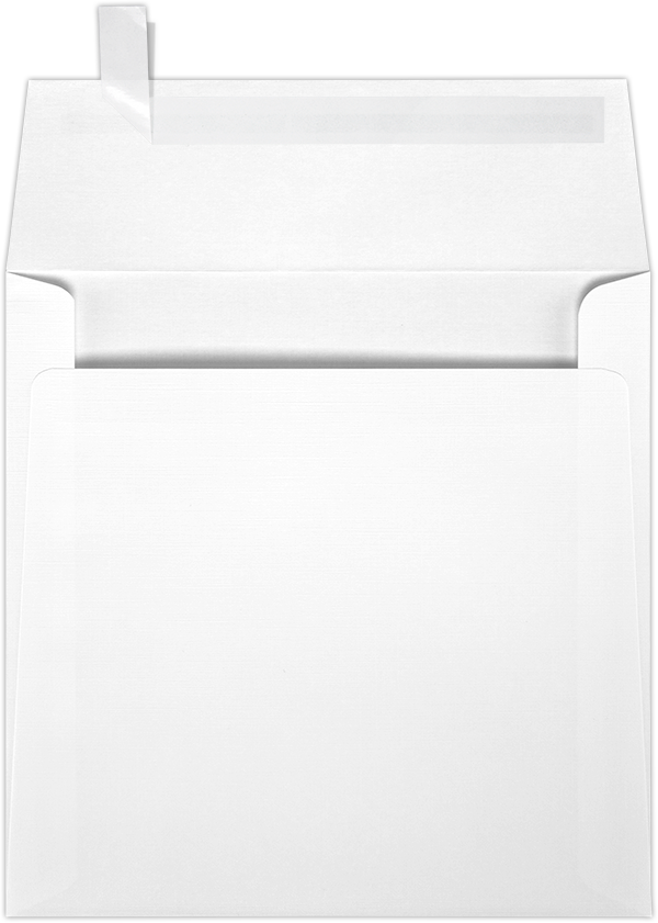 White Linen 32lb 5 1/2 x 5 1/2 Square Envelopes with Peel & Seal
