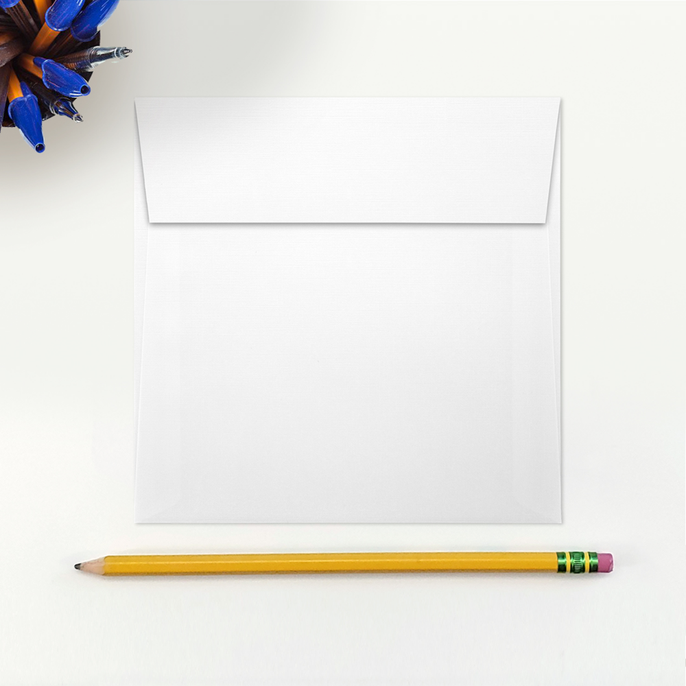 White Linen 32lb 5 1/2 x 5 1/2 Square Envelopes with Peel & Seal