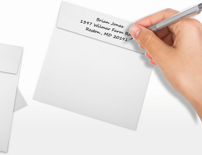 White Recycled 32lb 5 1/2 x 5 1/2 Square Envelopes with Peel & Seal
