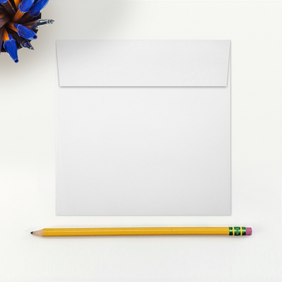 White Recycled 32lb 5 1/2 x 5 1/2 Square Envelopes with Peel & Seal