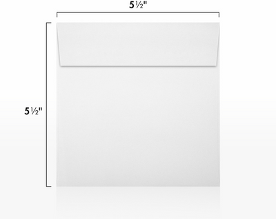 White Recycled 32lb 5 1/2 x 5 1/2 Square Envelopes with Peel & Seal