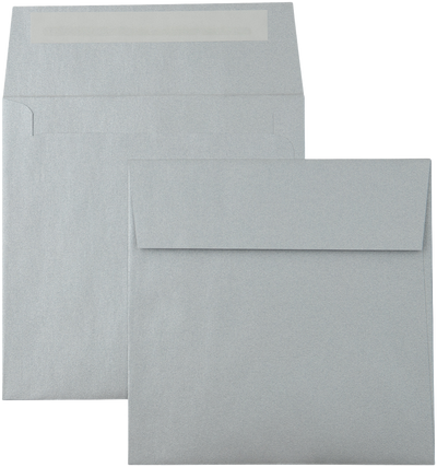 Silver Metallic 32lb 5 3/4 x 5 3/4 Square Envelopes with Peel & Seal