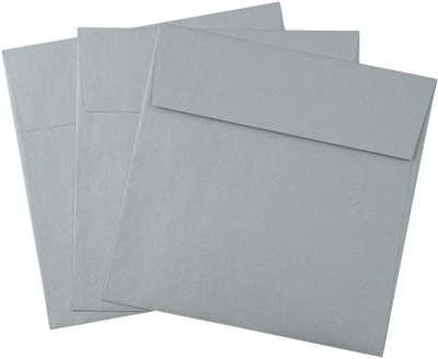 Silver Metallic 32lb 5 3/4 x 5 3/4 Square Envelopes with Peel & Seal