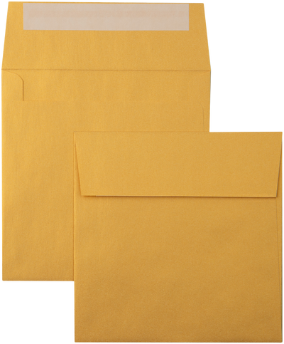 Gold Metallic 32lb 5 3/4 x 5 3/4 Square Envelopes with Peel & Seal