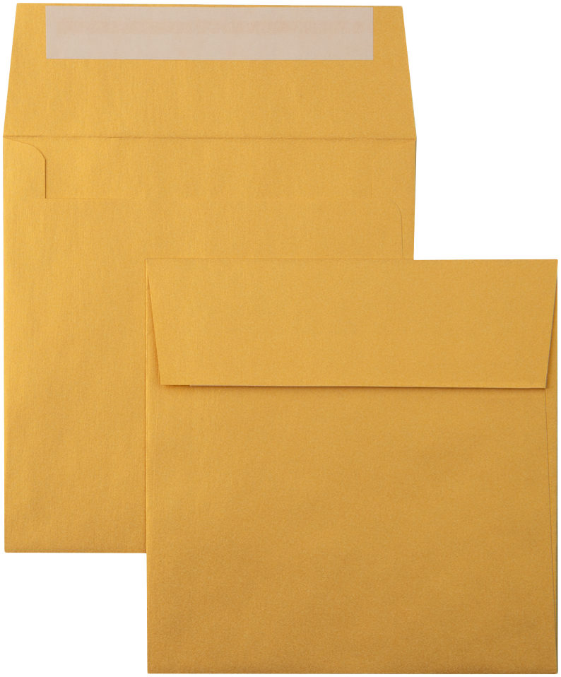 Gold Metallic 32lb 5 3/4 x 5 3/4 Square Envelopes with Peel & Seal