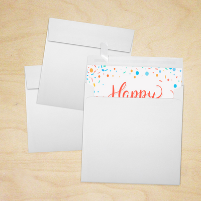 White 28lb 5 3/4 x 5 3/4 Square Envelopes with Peel & Seal