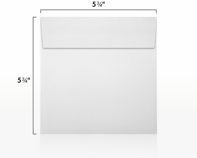 White 28lb 5 3/4 x 5 3/4 Square Envelopes with Peel & Seal