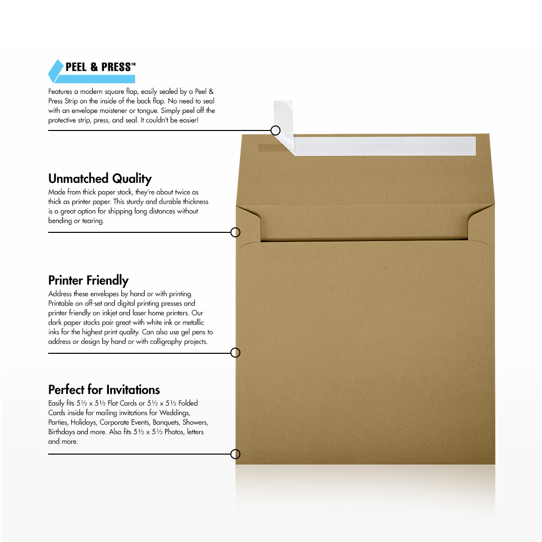 Grocery Bag 28lb 5 3/4 x 5 3/4 Square Envelopes with Peel & Seal