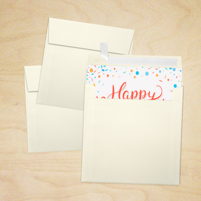 Natural Linen 32lb 5 3/4 x 5 3/4 Square Envelopes with Peel & Seal