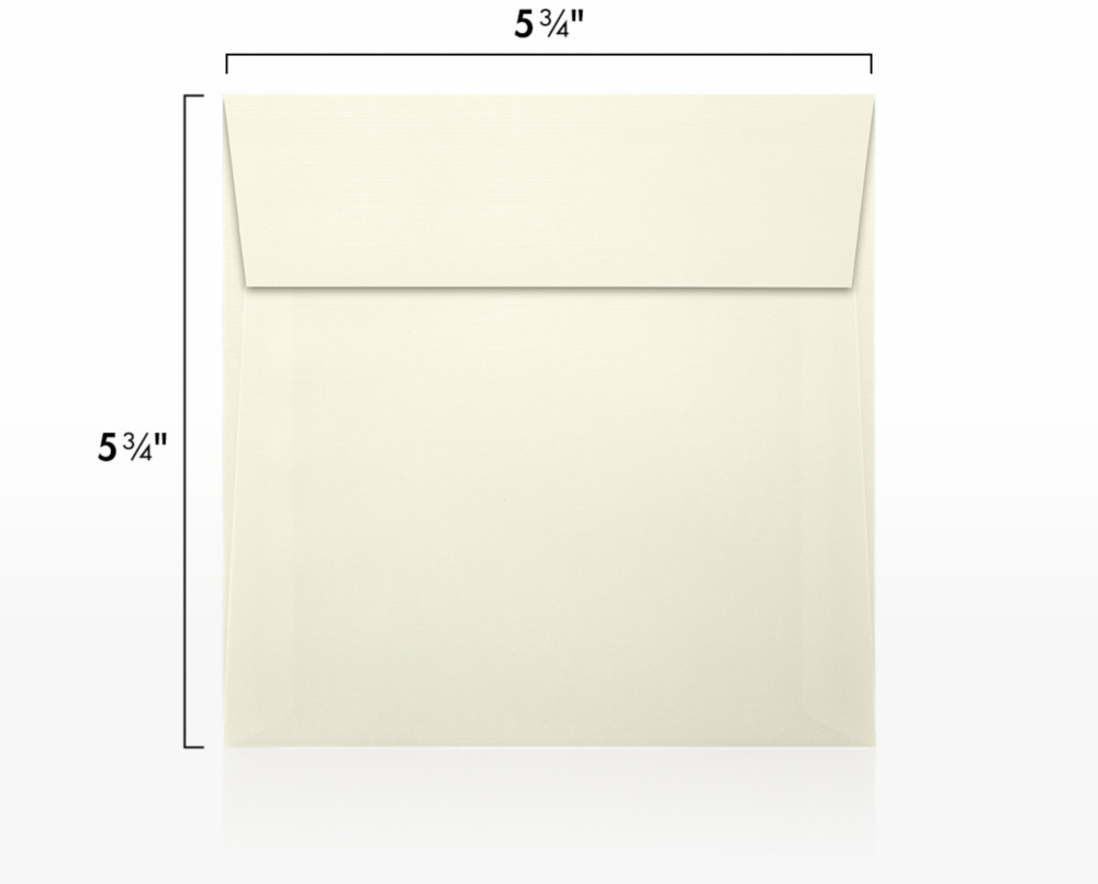 Natural Linen 32lb 5 3/4 x 5 3/4 Square Envelopes with Peel & Seal