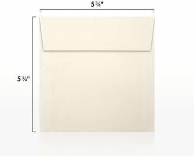 Natural Linen 32lb 5 3/4 x 5 3/4 Square Envelopes with Peel & Seal