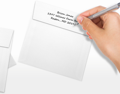 White Linen 32lb 5 3/4 x 5 3/4 Square Envelopes with Peel & Seal