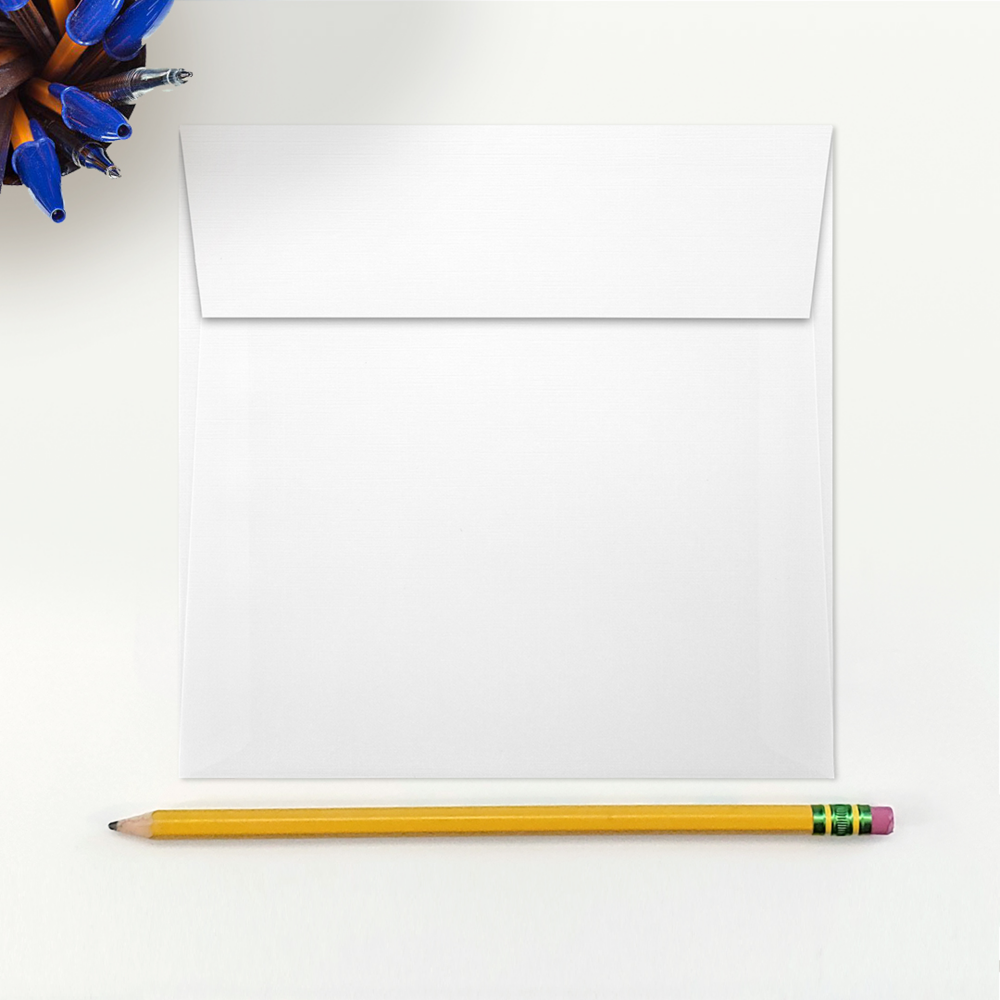 White Linen 32lb 5 3/4 x 5 3/4 Square Envelopes with Peel & Seal
