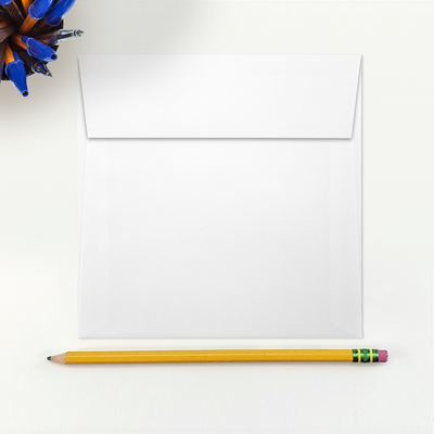 White Linen 32lb 5 3/4 x 5 3/4 Square Envelopes with Peel & Seal