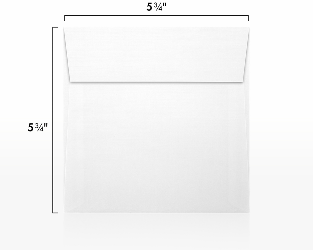 White Linen 32lb 5 3/4 x 5 3/4 Square Envelopes with Peel & Seal