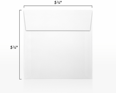 White Linen 32lb 5 3/4 x 5 3/4 Square Envelopes with Peel & Seal