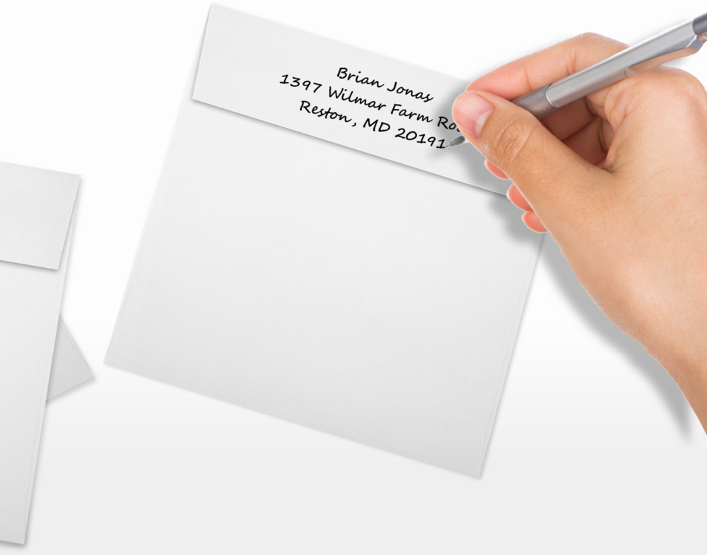 White Recycled 32lb 5 3/4 x 5 3/4 Square Envelopes with Peel & Seal