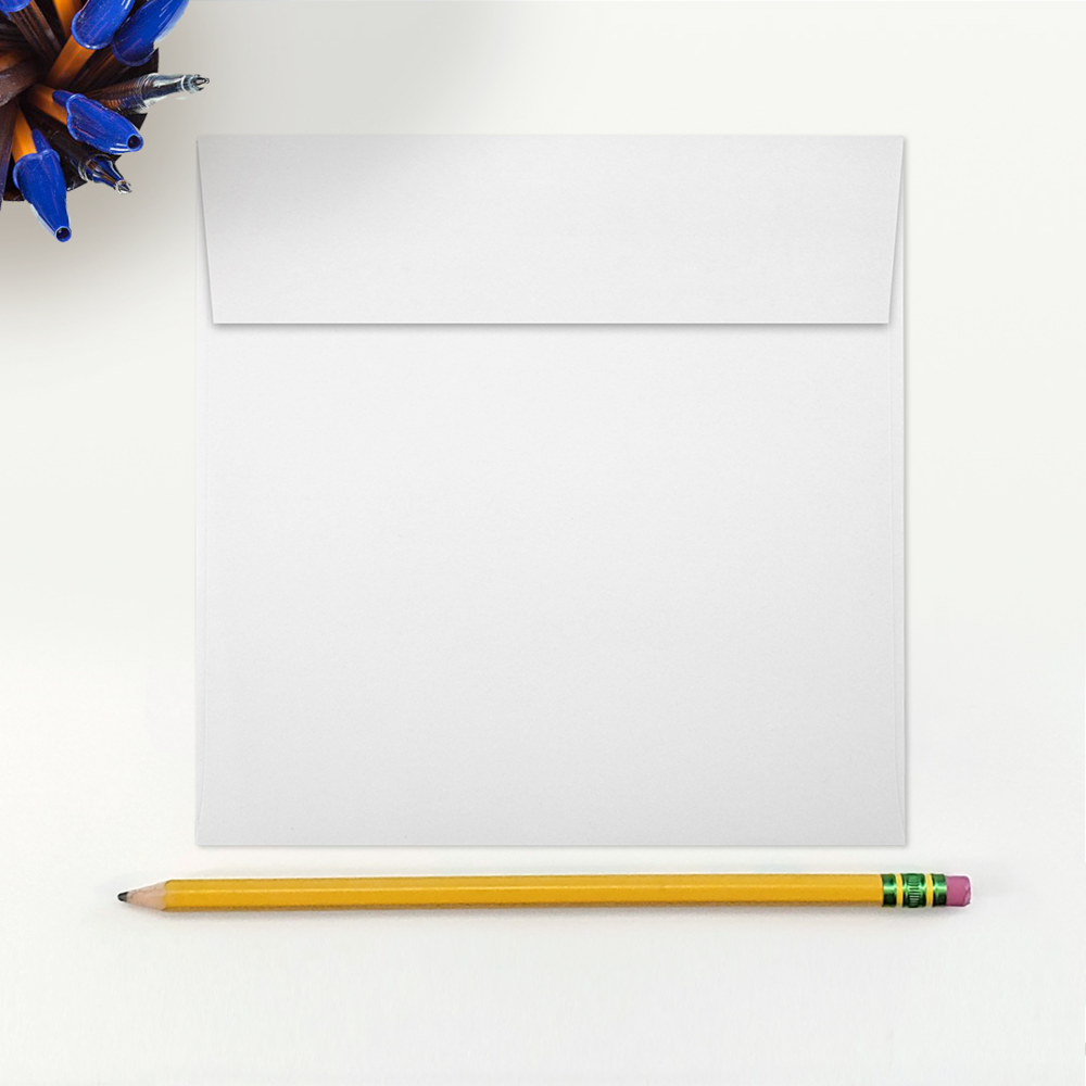 White Recycled 32lb 5 3/4 x 5 3/4 Square Envelopes with Peel & Seal