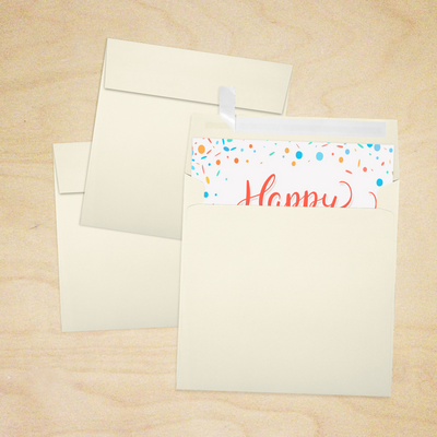 Natural 28lb Cougar 6 x 6 Square Premium Envelopes with Peel & Seal