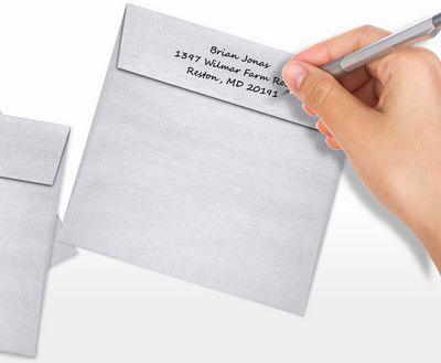 Silver Metallic 32lb 6 x 6 Square Envelopes with Peel & Seal
