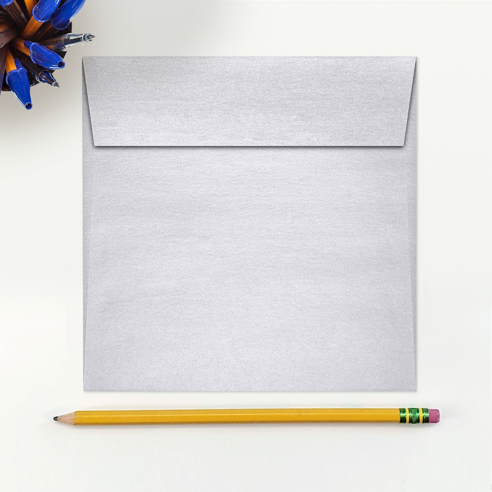 Silver Metallic 32lb 6 x 6 Square Envelopes with Peel & Seal