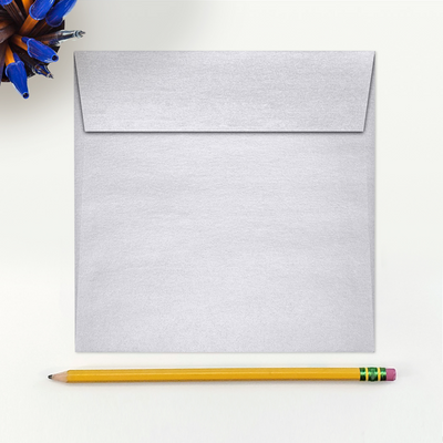 Silver Metallic 32lb 6 x 6 Square Envelopes with Peel & Seal