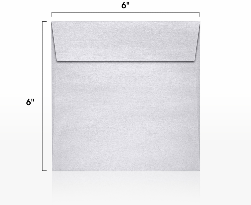 Silver Metallic 32lb 6 x 6 Square Envelopes with Peel & Seal