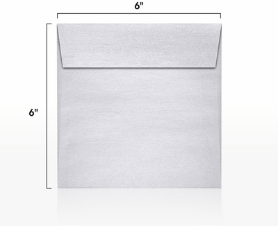 Silver Metallic 32lb 6 x 6 Square Envelopes with Peel & Seal