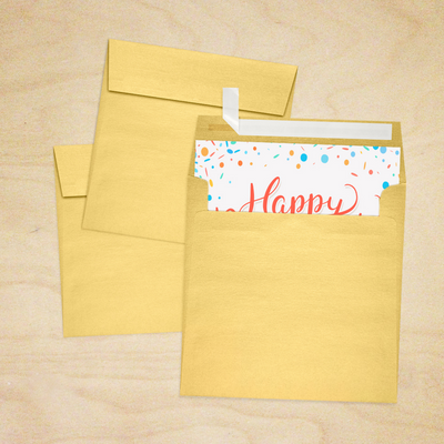 Gold Metallic 32lb 6 x 6 Square Envelopes with Peel & Seal